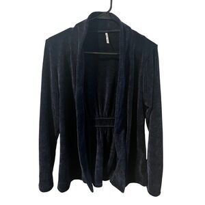 3rd + Malt‎ Navy Blue Corduroy Open Front Cardigan Cinched Back MJ1024P PM